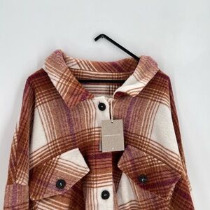 Thread & Supply Plaid Polar Fleece Oversized Shacket